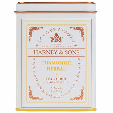 Harney & Sons Chamomile Herbal Tea, Classic Tin, 20 Sachets, white